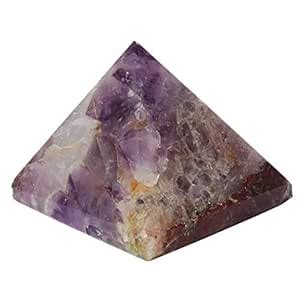 jewelswonder Amethyst Pyramid (1 inches ) 3 peices with Certified lab ...