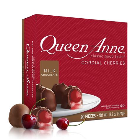 Queen Anne Milk Chocolate Covered Cordial Cherries | 13.2 oz | 20 Piece Gift Box | Whole ...