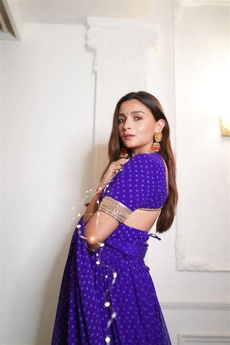 Alia Bhatt stuns in a purple bandhini Sabyasachi lehenga | Vogue India