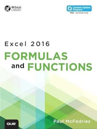 Buy [BOOKS]-Excel 2016 Formulas and Functions (includes Content Update ...