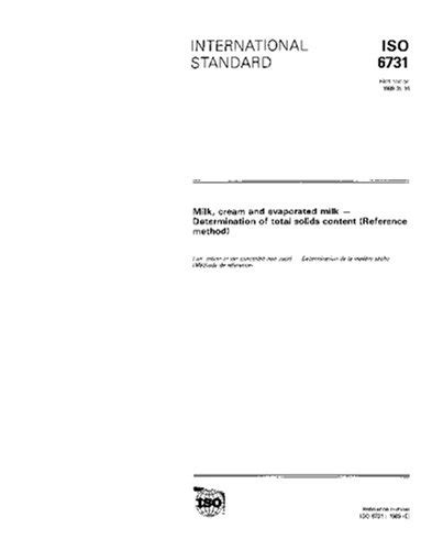 ISO 6731:1989, Milk, cream and evaporated milk - Determination of total ...