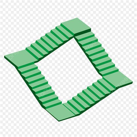 Staircase Clipart Hd PNG, Square Staircase Ladder Illustration, Green ...