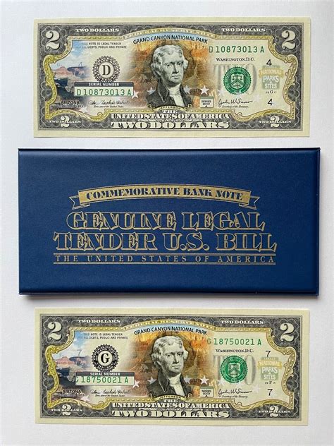 2 Grand Canyon National Park Two Dollar Bills 2003 $2 Commemorative ...