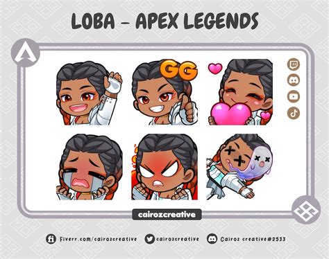 Buy Chibi Loba Apex Legends Twitch Emotes Pack, Cute Loba Apex Legends ...