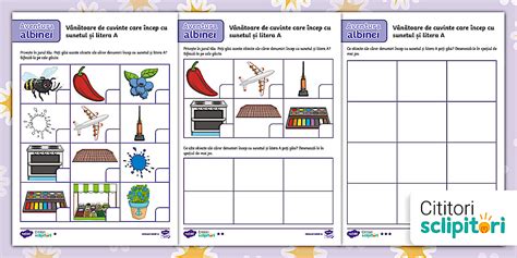 Vânătoare de cuvinte care încep cu sunetul și litera A