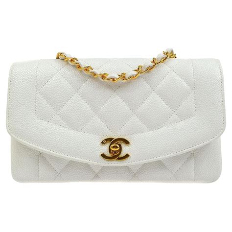1990 Chanel White Quilted Lambskin Vintage Small Classic Double Flap ...