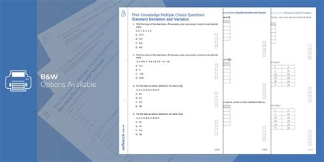👉 Variance and Standard Deviation - Prior Knowledge Questions