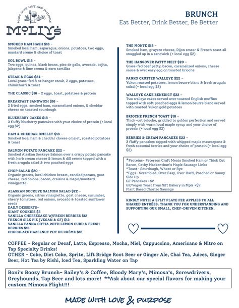 Food Menu | Molly's