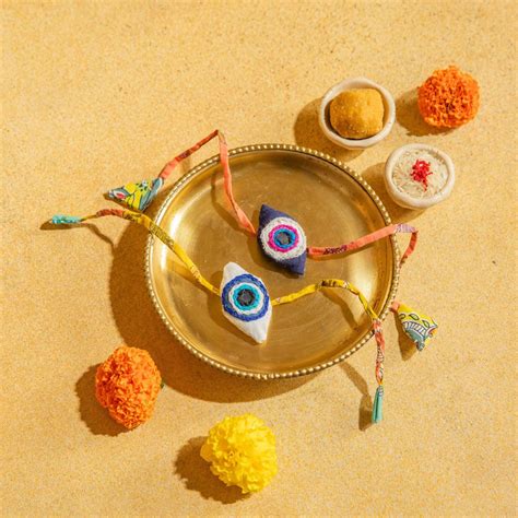 Zero Waste Evil Eye Rakhis Set of 2 – House of Ekam