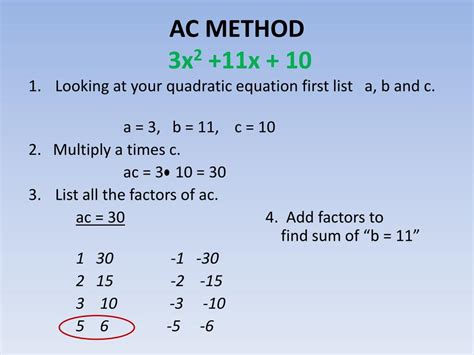 Image result for Factoring Polynomials AX Bx C Using the AC Method