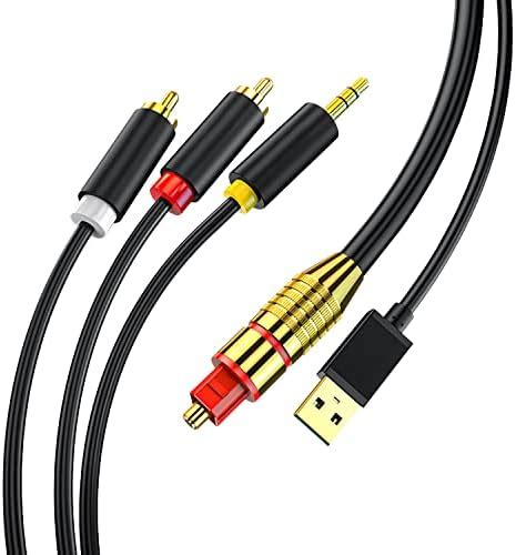 GIRKING Digital Fiber Optical to Analog 2RCA+3.5mm Jack Stereo Audio ...