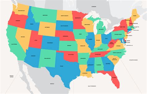 Estados Unidos país mapa con estado nombres 19802239 Vector en Vecteezy