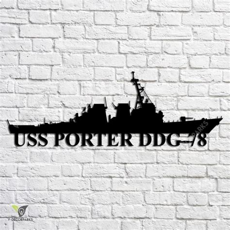 Uss Porter Ddg-78 Navy Ship Metal Art, Custom Us Navy Ship Metal Sign, Navy Ships Silhouette ...