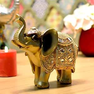 Buy ARCHIES Majestic Mirror-Work Elephant Showpiece/Figurine Decorative ...