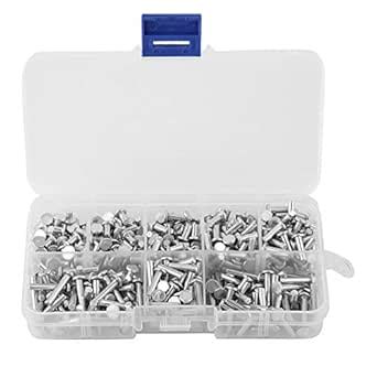 Rivet Set, Solid Rivets Assortment Hammer Tools Kit 4mm-16mm Length ...