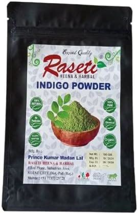Buy Raseti Heena & Herbal Indigo Powder 100g | Organic Hair Color for ...