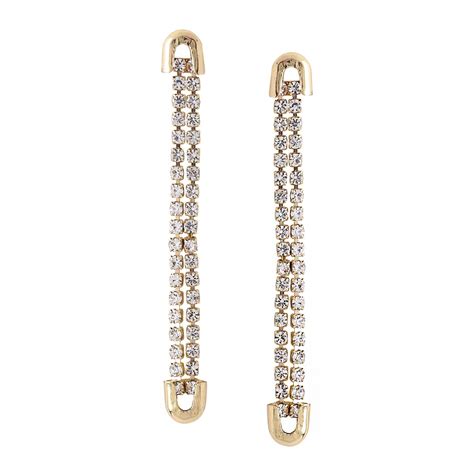 Yellow Chimes Earrings For Women Gold Tone Crystal Studded Long Chain ...