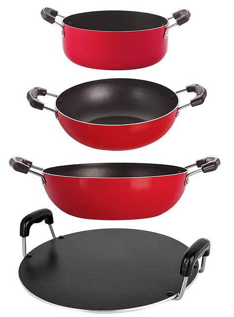 Buy Nirlon Non-Stick Aluminium Dishwasher Safe Flat Base Cookware ...