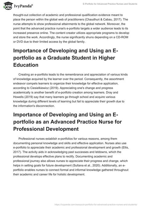 E-Portfolio: Advanced Practice Nurses and Students - 1136 Words | Essay ...