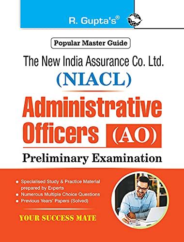 NIACL: Administrative Officers (AO) Preliminary Exam Guide : RPH ...