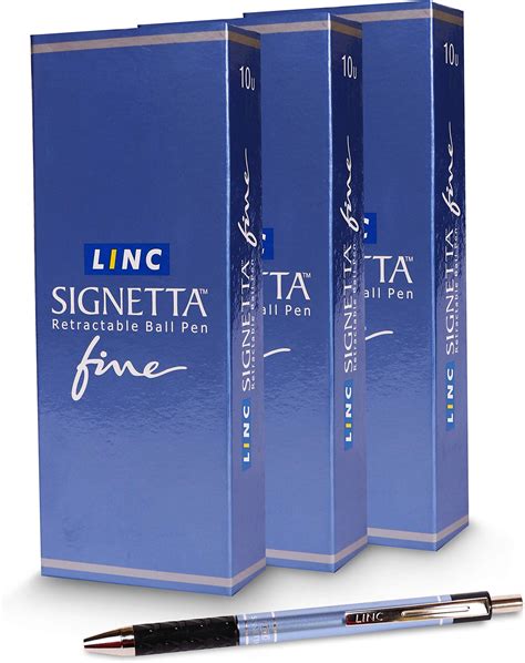 Linc Signetta Ball Pen, Black, Pack of 10 (Free Refill) : Amazon.in ...