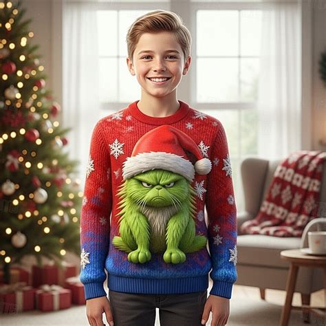 Christmas Boys' 3D Cartoon Snowflake Ugly Christmas Sweater Christmas ...