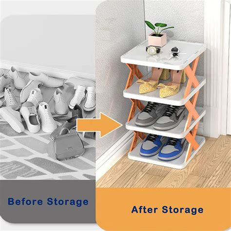 6 Layer Shoe Rack Design | Lightweight Adjustable Plastic Foldable Shoe ...