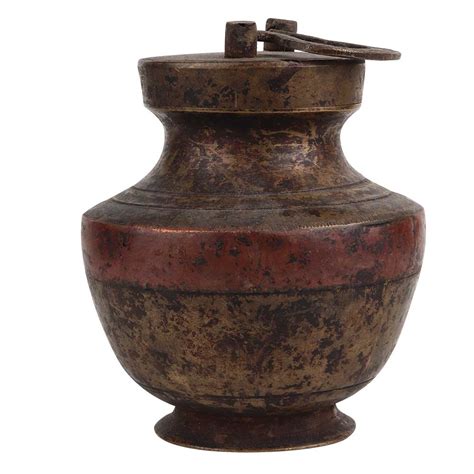 Traditional Brass Pot Hourglass Shape And Legs