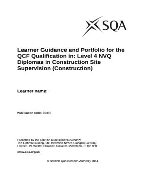Learner Guidance and Portfolio for the QCF Qualification in: Level 4 ...
