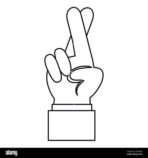 Illustration Hand Fingers Crossed High Resolution Stock Photography and ...