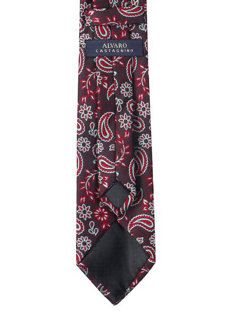 Black & Maroon Paisley & Floral Printed Necktie
