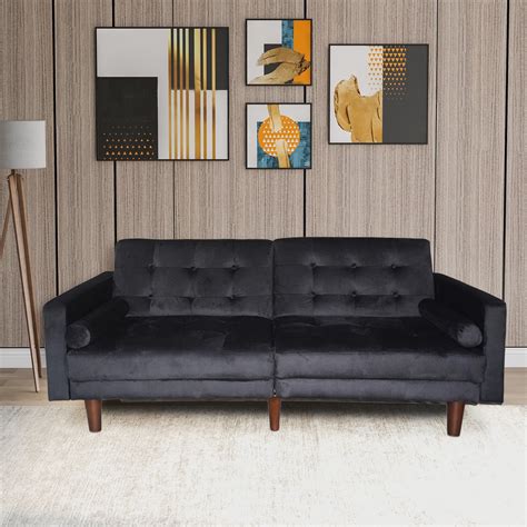 Black Sofa Bed, Mid Century Modern Velvet India | Ubuy