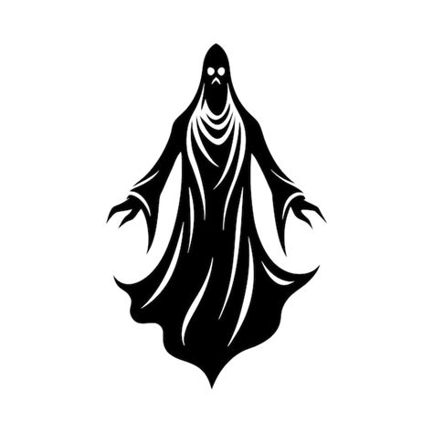 Ghostly hooded figure silhouette vector illustration | Premium AI ...
