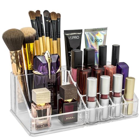 INOVERA (LABEL) Plastic 16 Compartment Cosmetic Display Cases Makeup ...