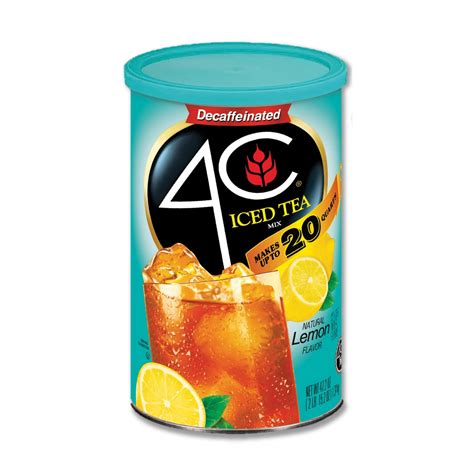 4C Decaffeinated Iced Tea, Powdered Drink Mix 1 Pack, 20 Quarts, Family ...