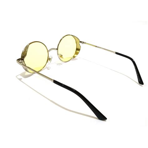 Buy Silver Round Sunglasses Yellow Lens Online In India – Glasses India ...