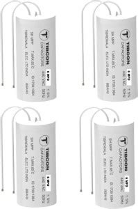 Spinxx 6 MFD 440V TIBCON Capacitor for Motor & Fan Motors ( Pack of 4 ...