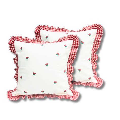 Buy Sleepy Threads Cotton Cushion Cover Red & White | Pack of 2 ...