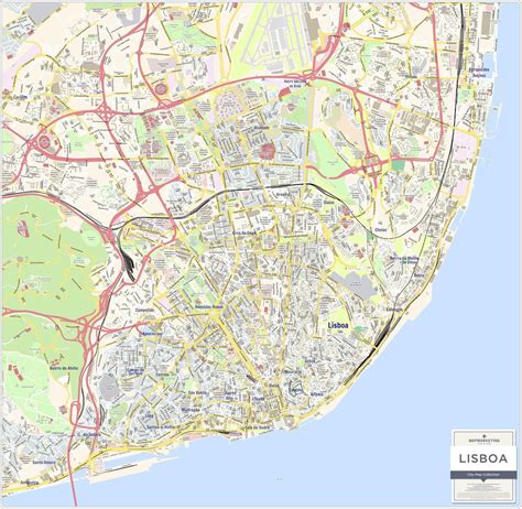 Map of lisbon - Lisbonne map (Portugal)