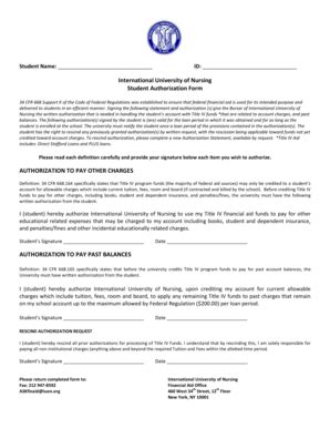 Fillable Online International University of Nursing Student ...