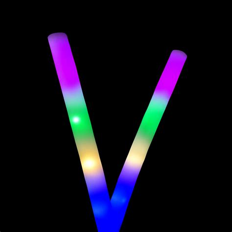 Pack of 100 LED Foam Glow Sticks – Light-Up Batons for Parties & Event ...