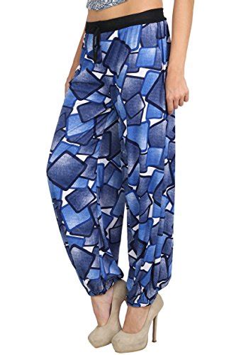 Buy Adonia Women's Poly-Knit Lycra Harem (Blue) at Amazon.in