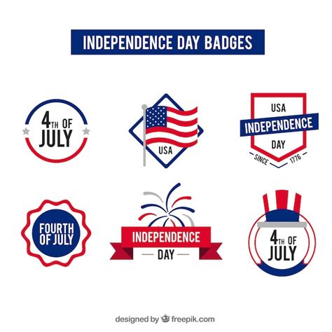 Sammlung von USA Unabhängigkeitstag Abzeichen | Kostenlose Vektor