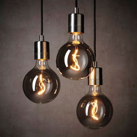 MOLNART LED bulb E27 140 lumen, globe grey clear glass, 125 mm (5") - IKEA