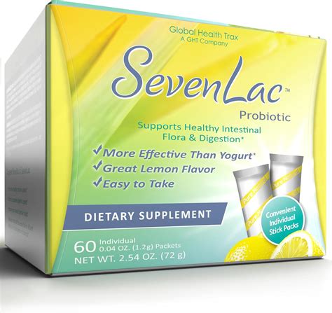 Amazon.com: Global Health Trax SevenLac Lemon Probiotic Powder Drink ...