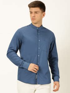 PROVOGUE Men Solid Casual Blue Shirt - Buy PROVOGUE Men Solid Casual ...