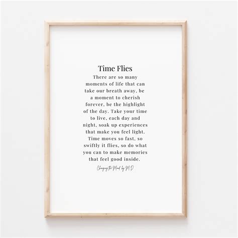 Time Flies - Original Poem Print - A4 and A3 Download - Etsy
