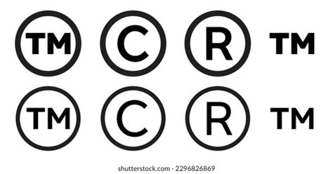 Set Registered Trademark Copyright Symbols Black Stock Vector (Royalty ...