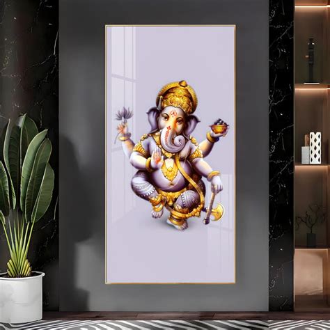 Buy Ganpati Maharaj Premium Acrylic Vertical Wall Art Online @ Best ...