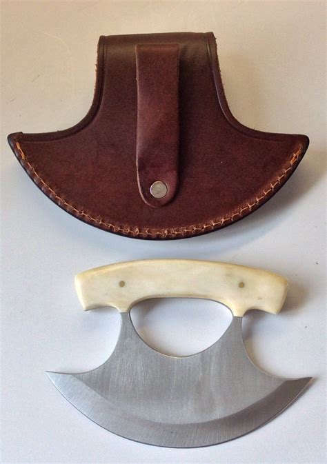 Alaskan Ulu knife .440c blade and bone handle - Shawn Hunting Gear